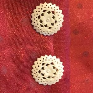 Carved bone earrings